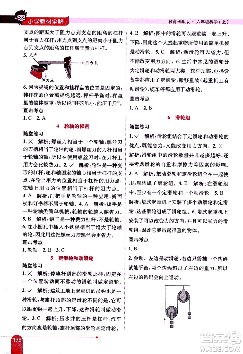 2020秋薛金星小學教材全解六年級上冊科學教育科學版參考答案