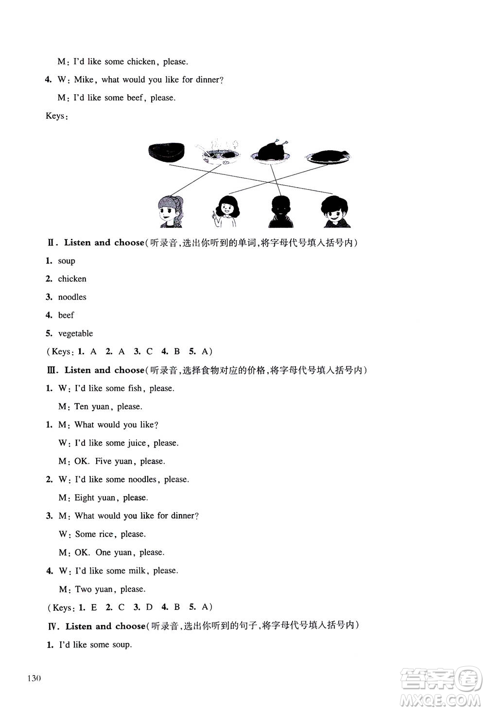 華東師范大學(xué)出版社2020秋一課一練四年級上冊英語RJ人教版參考答案