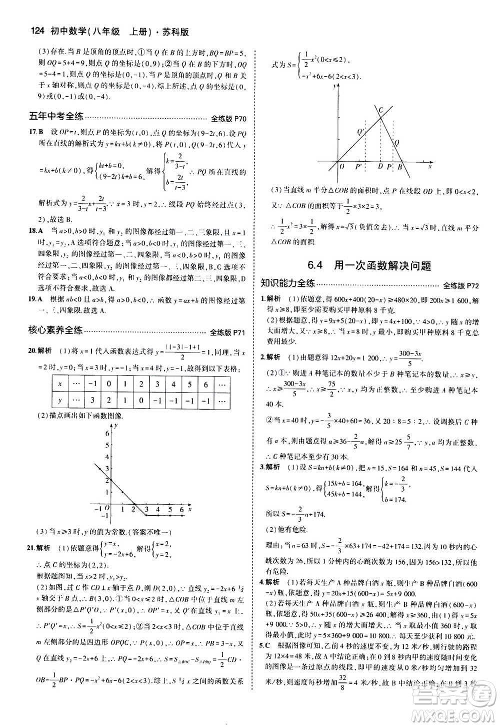 2020秋5年中考3年模擬全練版全解版初中數(shù)學(xué)八年級上冊蘇科版參考答案