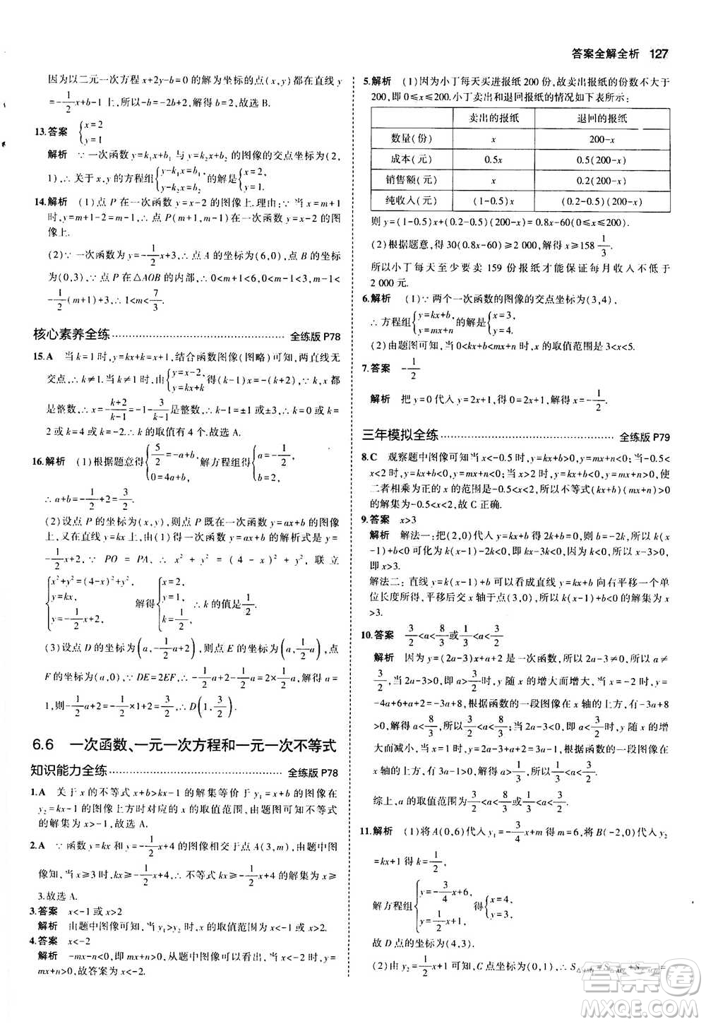 2020秋5年中考3年模擬全練版全解版初中數(shù)學(xué)八年級上冊蘇科版參考答案