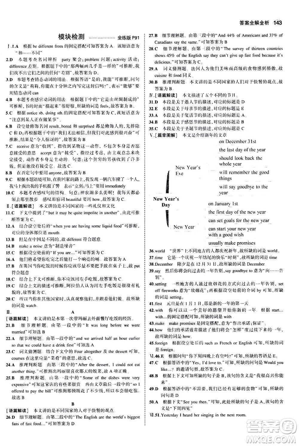 2020秋5年中考3年模擬全練版全解版初中英語八年級(jí)上冊(cè)外研版參考答案