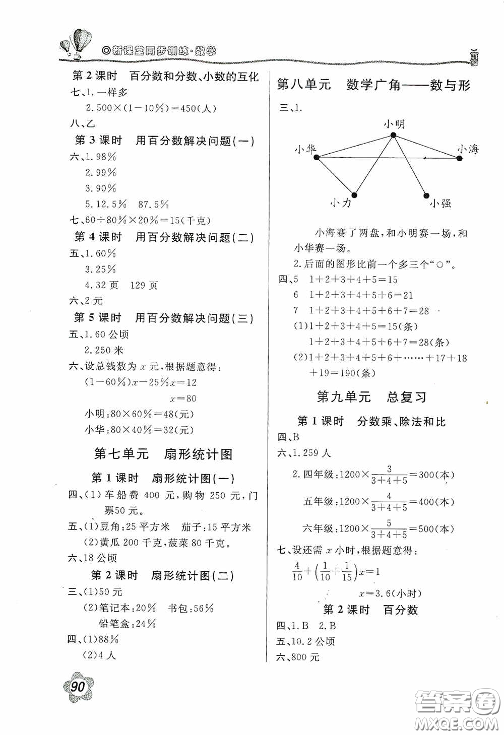 北京教育出版社2020新課堂同步訓(xùn)練六年級數(shù)學(xué)上冊人民教育版答案