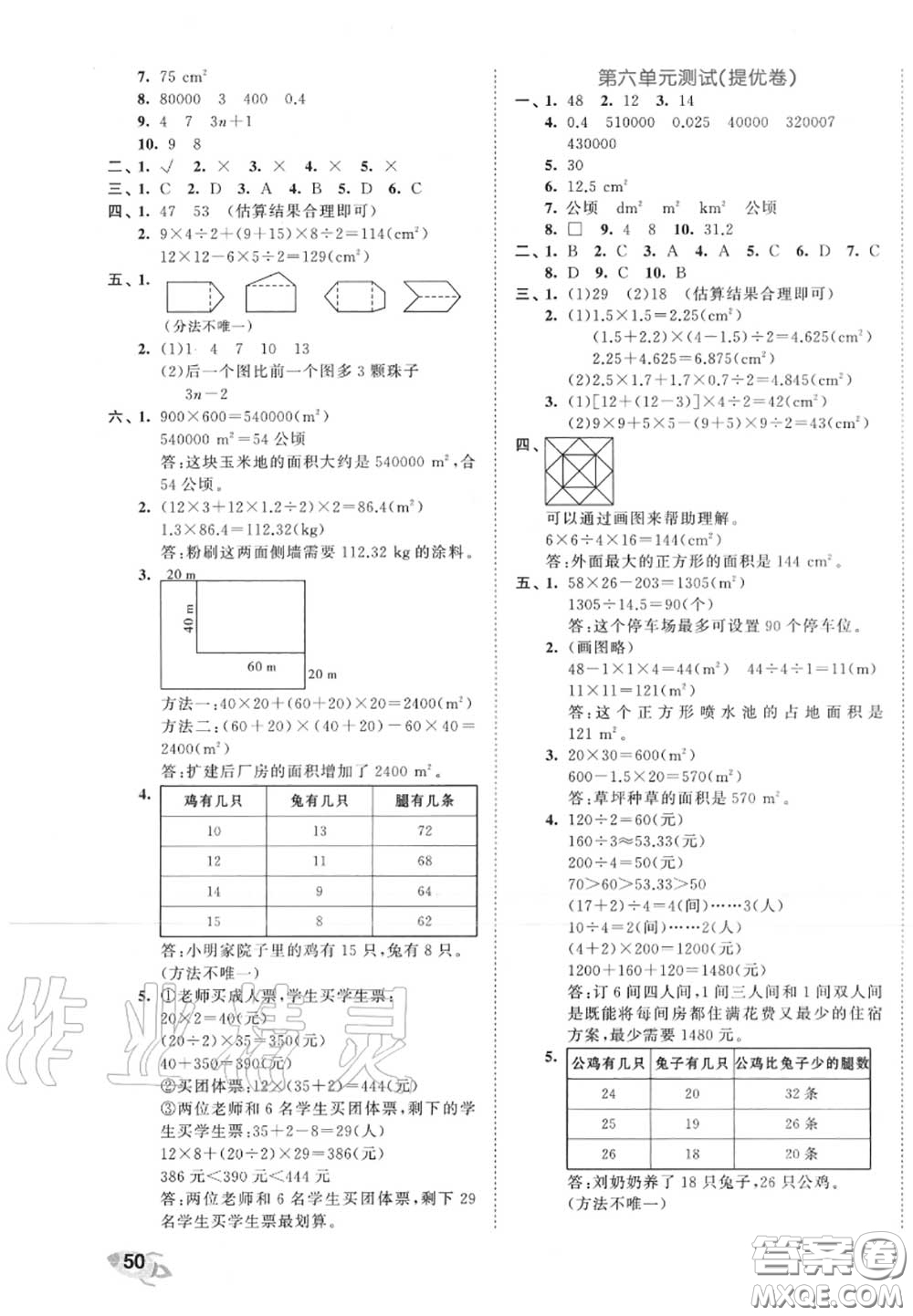 西安出版社曲一線2020秋小兒郎53全優(yōu)卷五年級數(shù)學(xué)上冊北師版答案