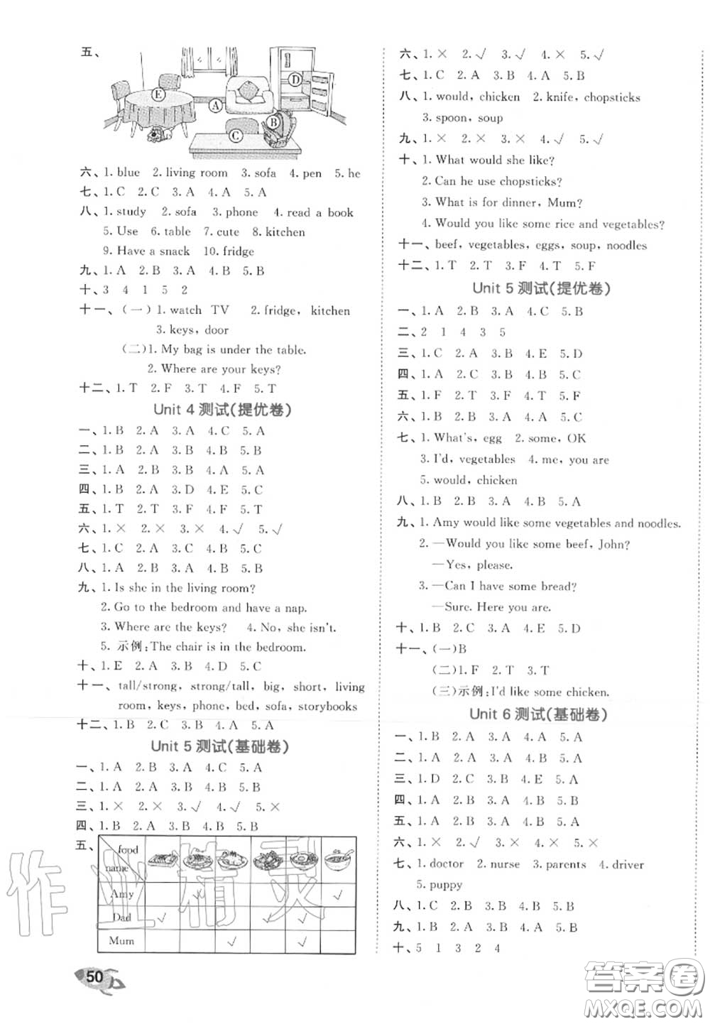 西安出版社曲一線2020秋小兒郎53全優(yōu)卷四年級(jí)英語上冊(cè)人教版答案