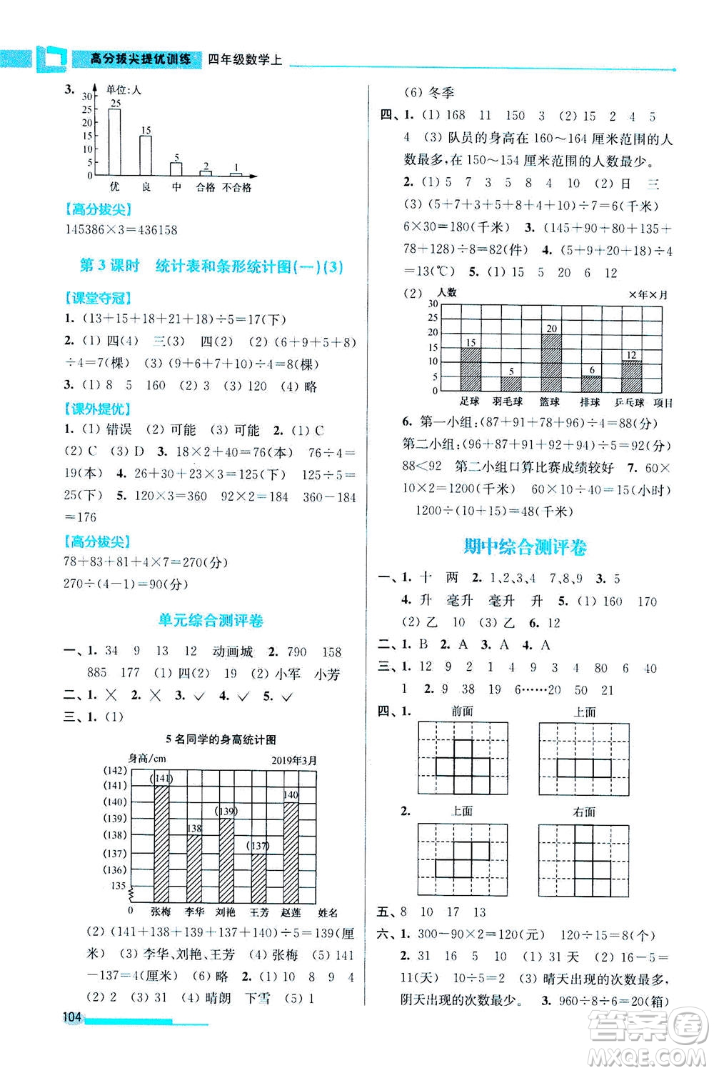 2020秋超能學(xué)典高分拔尖提優(yōu)訓(xùn)練四年級(jí)數(shù)學(xué)上江蘇版參考答案