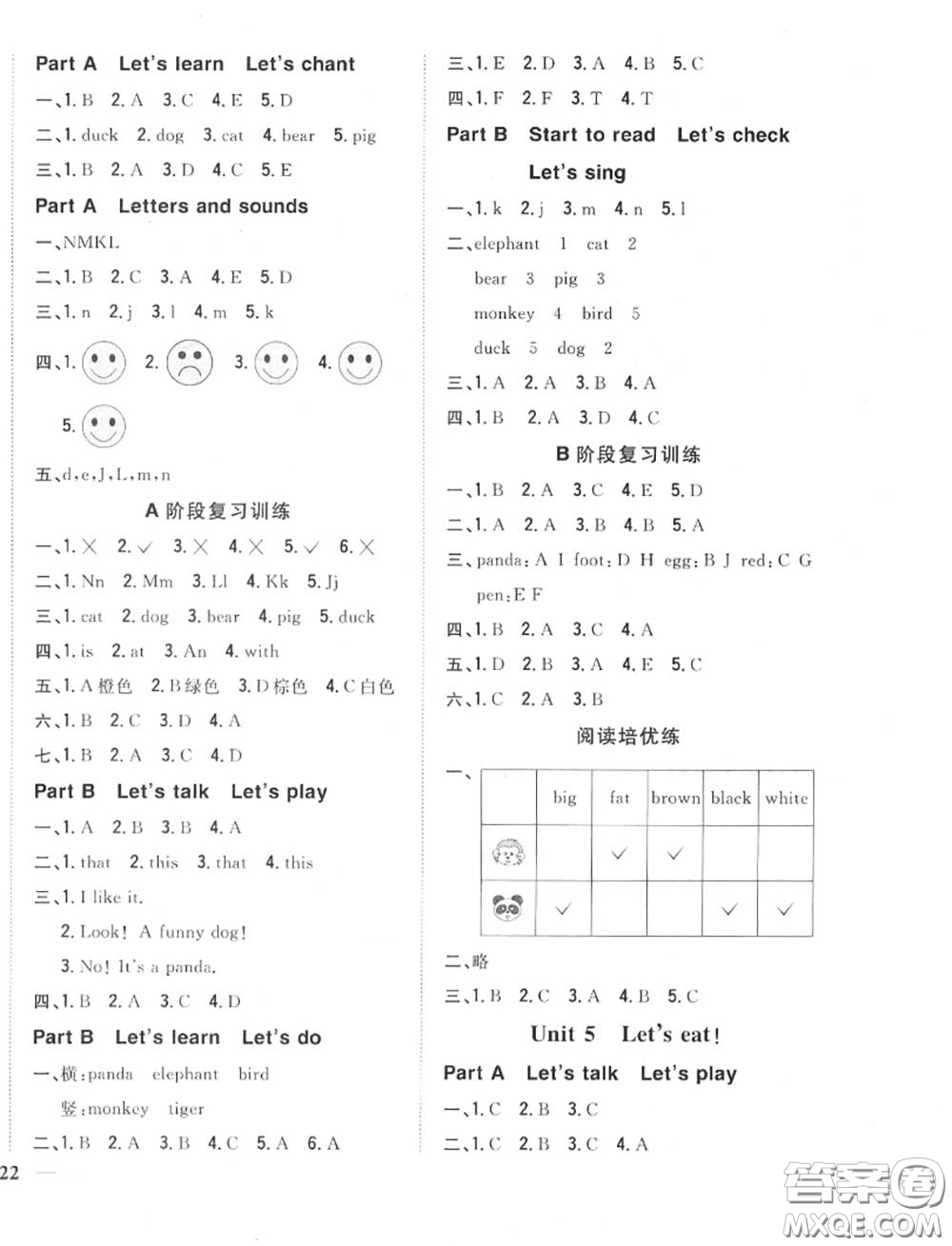 2020秋全科王同步課時練習(xí)三年級英語上冊人教版答案