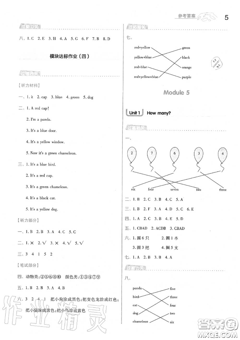 天星教育2020年秋一遍過(guò)小學(xué)英語(yǔ)三年級(jí)上冊(cè)外研版答案