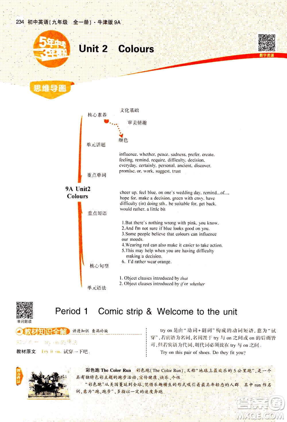 2021版初中同步5年中考3年模擬全解版初中英語九年級全一冊牛津版參考答案