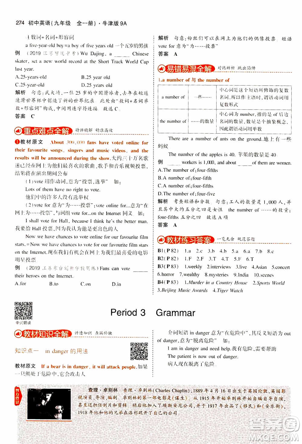 2021版初中同步5年中考3年模擬全解版初中英語九年級全一冊牛津版參考答案