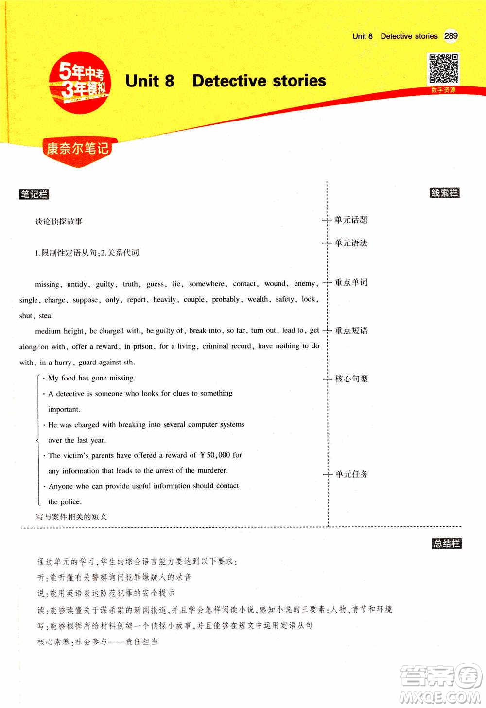 2021版初中同步5年中考3年模擬全解版初中英語九年級全一冊牛津版參考答案