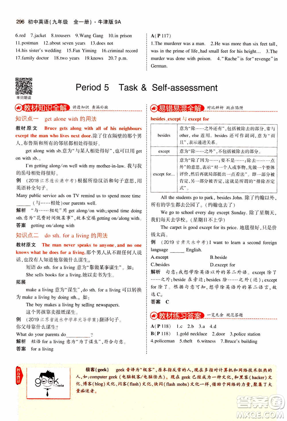 2021版初中同步5年中考3年模擬全解版初中英語九年級全一冊牛津版參考答案