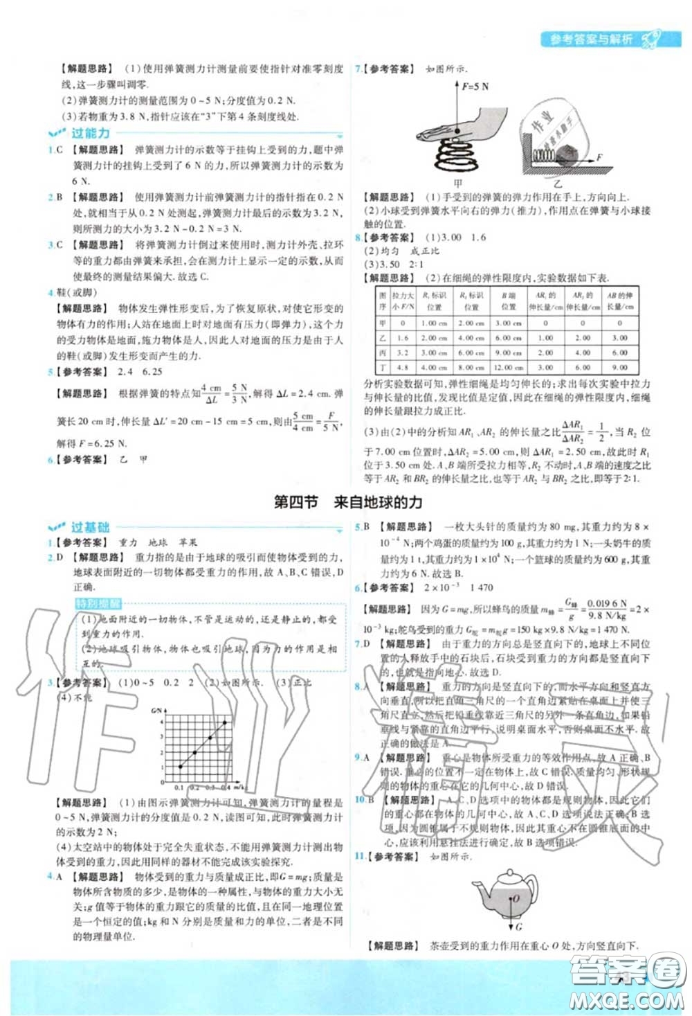 天星教育2020年秋一遍過初中物理八年級(jí)上冊(cè)滬科版答案