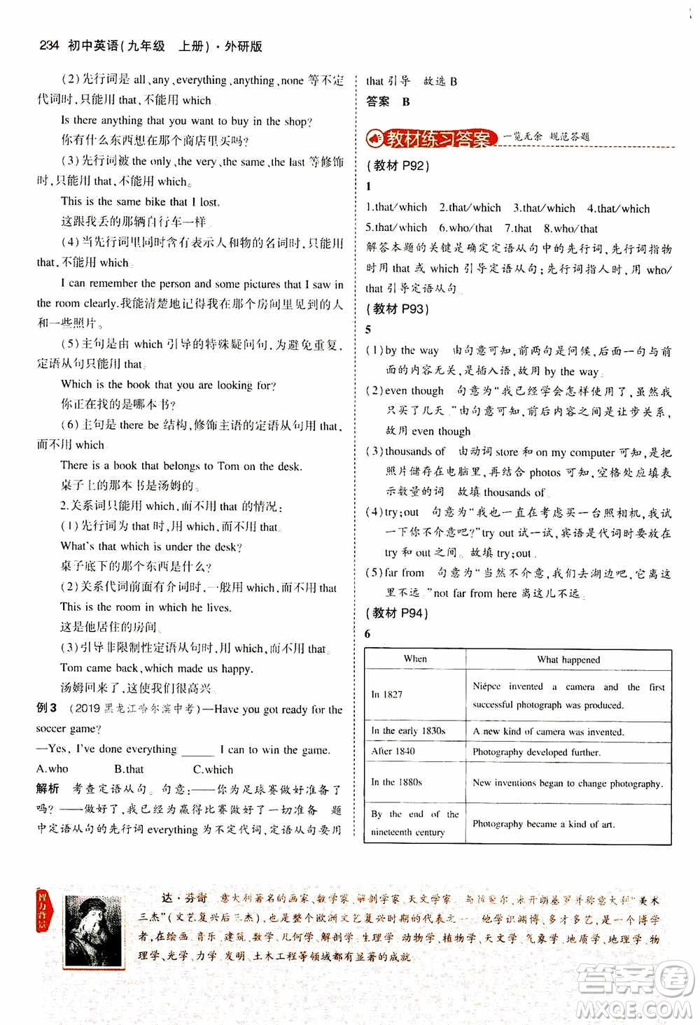 2021版初中同步5年中考3年模擬全解版初中英語(yǔ)九年級(jí)上冊(cè)外研版參考答案