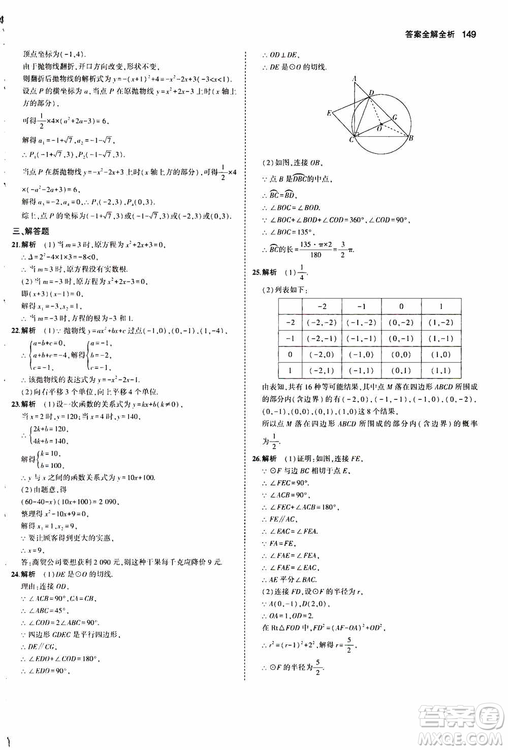 2021版初中同步5年中考3年模擬全練版初中數(shù)學(xué)九年級(jí)上冊(cè)人教版參考答案