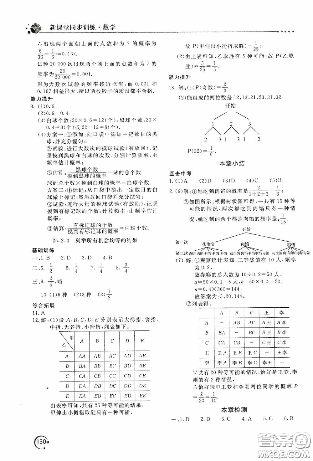 北京教育出版社2020新課堂同步訓練九年級數(shù)學上冊華東師大版答案