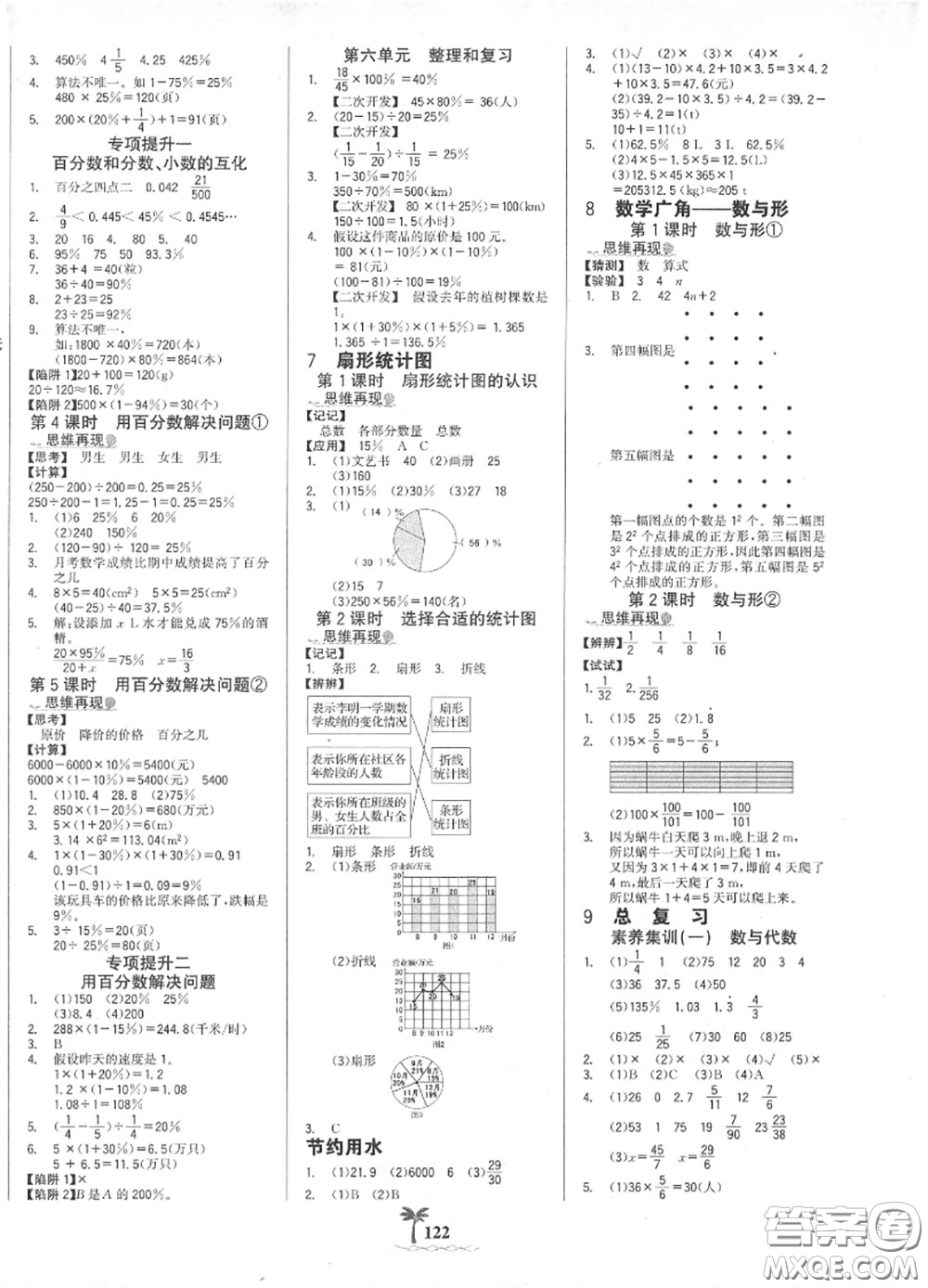 2020年秋世紀(jì)金榜金榜小博士六年級(jí)數(shù)學(xué)上冊(cè)人教版答案