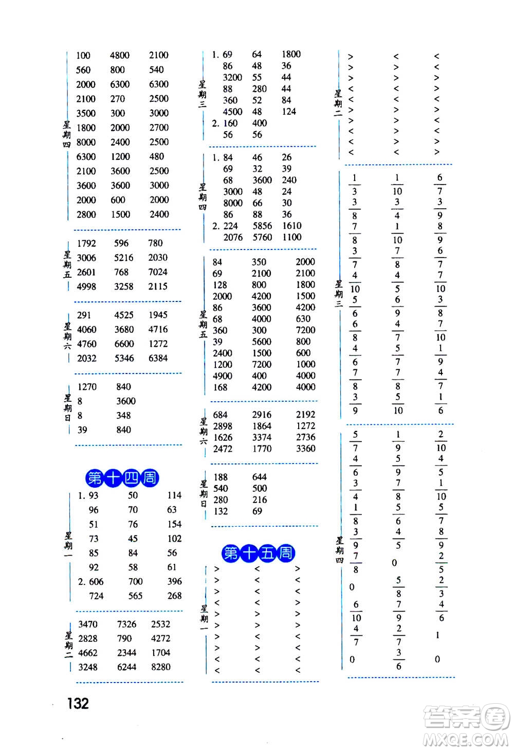 2020年經(jīng)綸學典口算達人三年級數(shù)學上冊RJ人教版答案