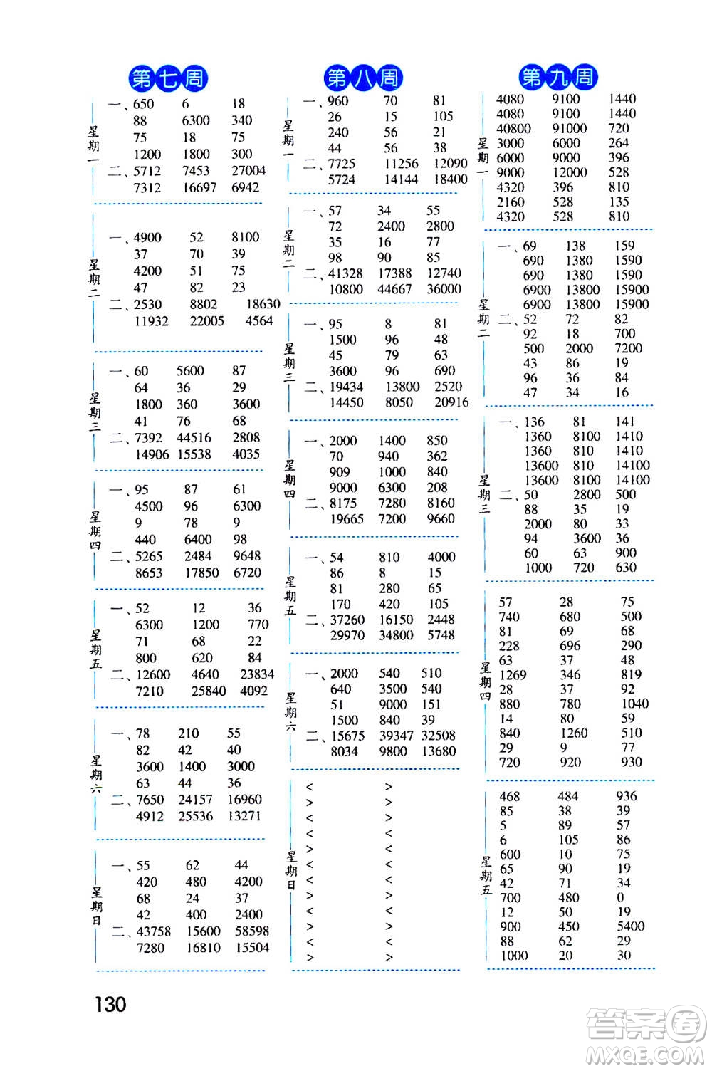 2020年經(jīng)綸學(xué)典口算達(dá)人四年級(jí)數(shù)學(xué)上冊(cè)RJ人教版答案