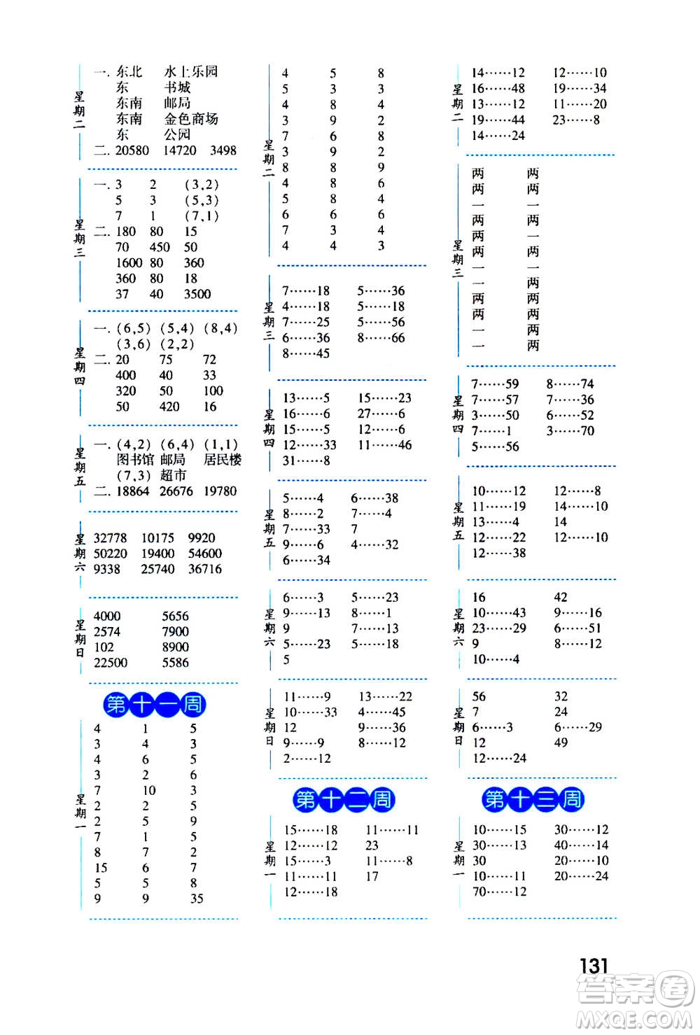 2020年經(jīng)綸學(xué)典口算達(dá)人四年級數(shù)學(xué)上冊BS北師版答案