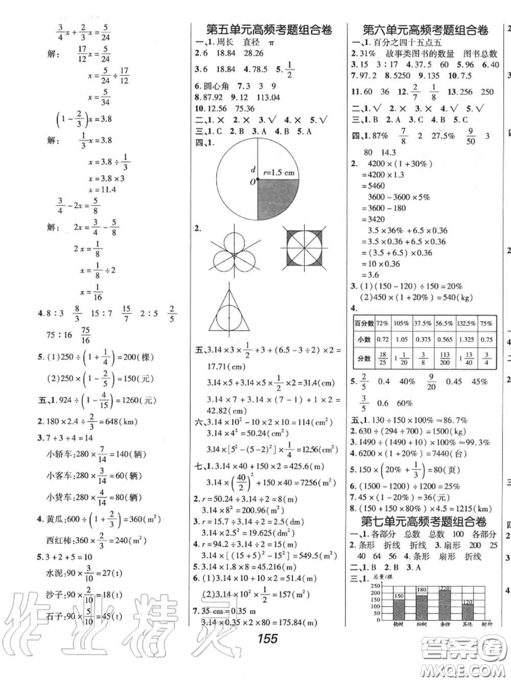 2020年秋全優(yōu)課堂考點(diǎn)集訓(xùn)與滿分備考六年級數(shù)學(xué)上冊人教版答案