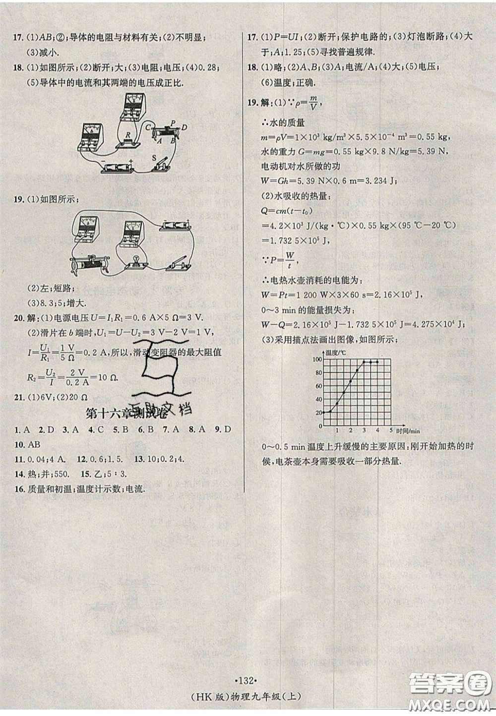 2020秋優(yōu)學(xué)名師名題九年級(jí)物理上冊(cè)滬科版答案