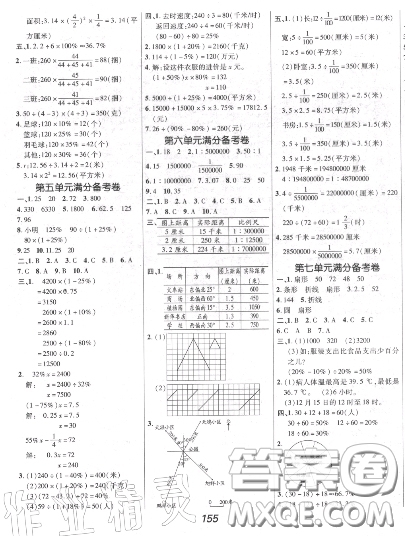 2020年秋全優(yōu)課堂考點(diǎn)集訓(xùn)與滿分備考六年級(jí)數(shù)學(xué)上冊(cè)冀教版答案
