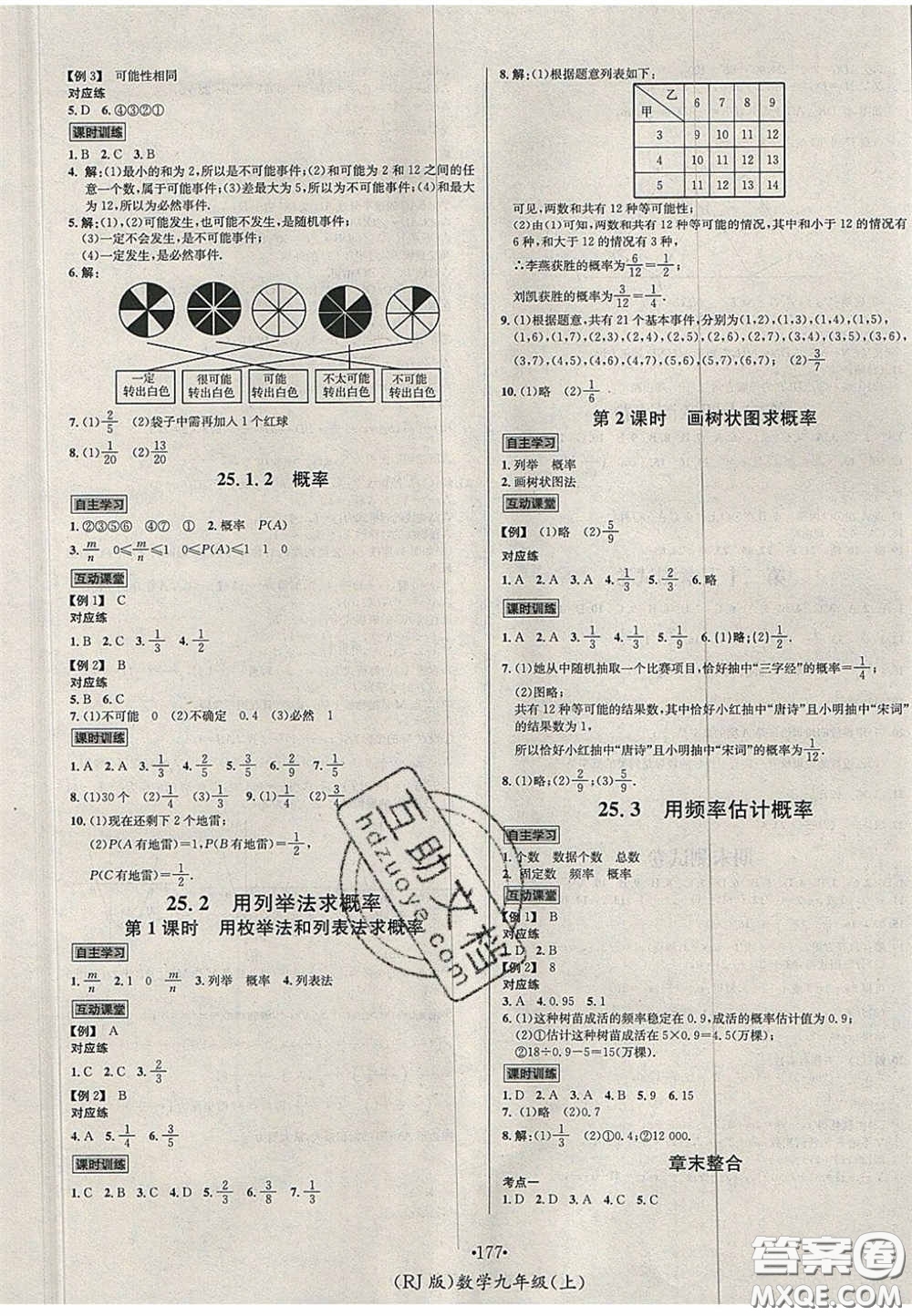2020秋優(yōu)學(xué)名師名題九年級(jí)數(shù)學(xué)上冊(cè)人教版答案