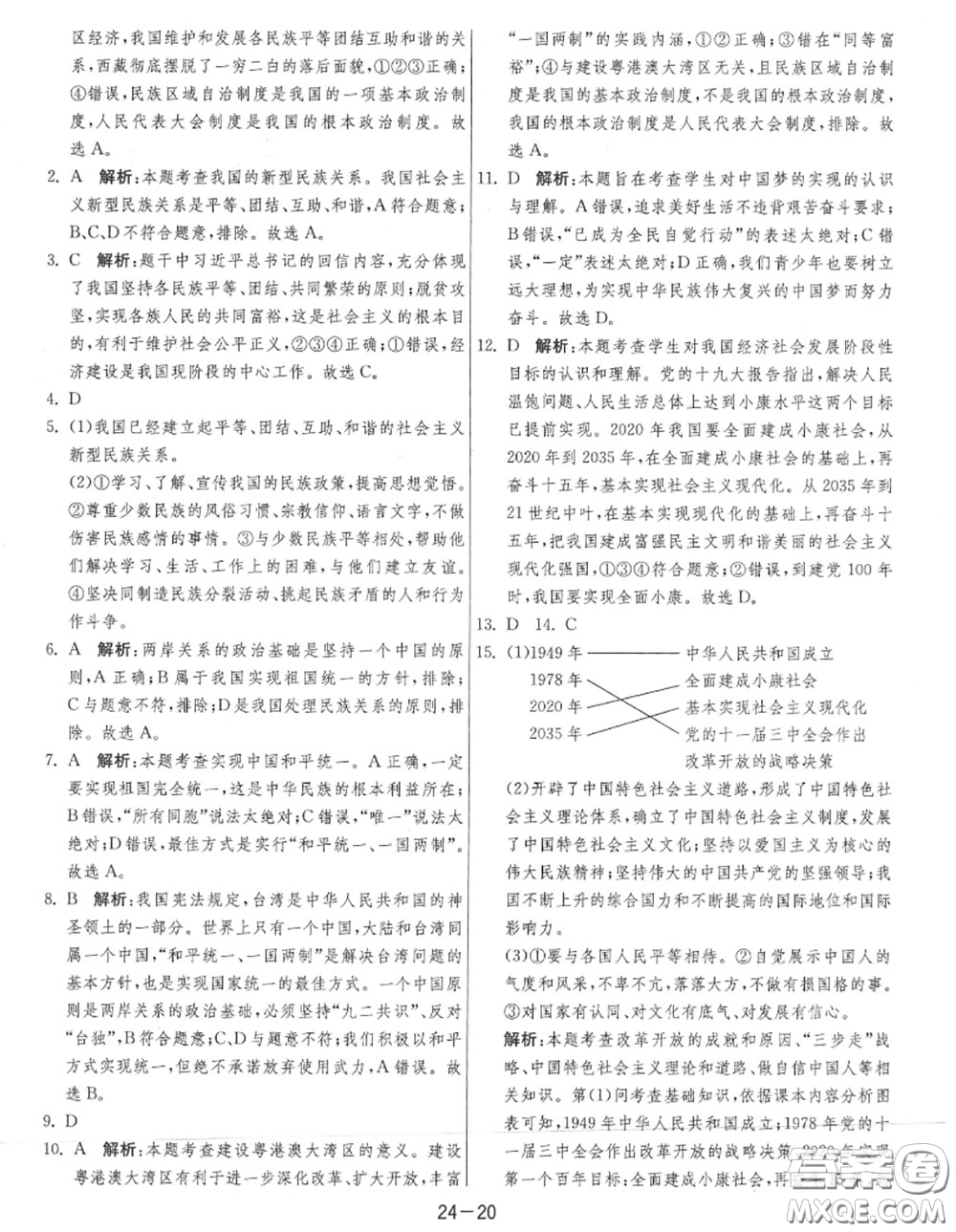 2020秋1課3練單元達(dá)標(biāo)測(cè)試九年級(jí)道德與法治上冊(cè)人教版參考答案