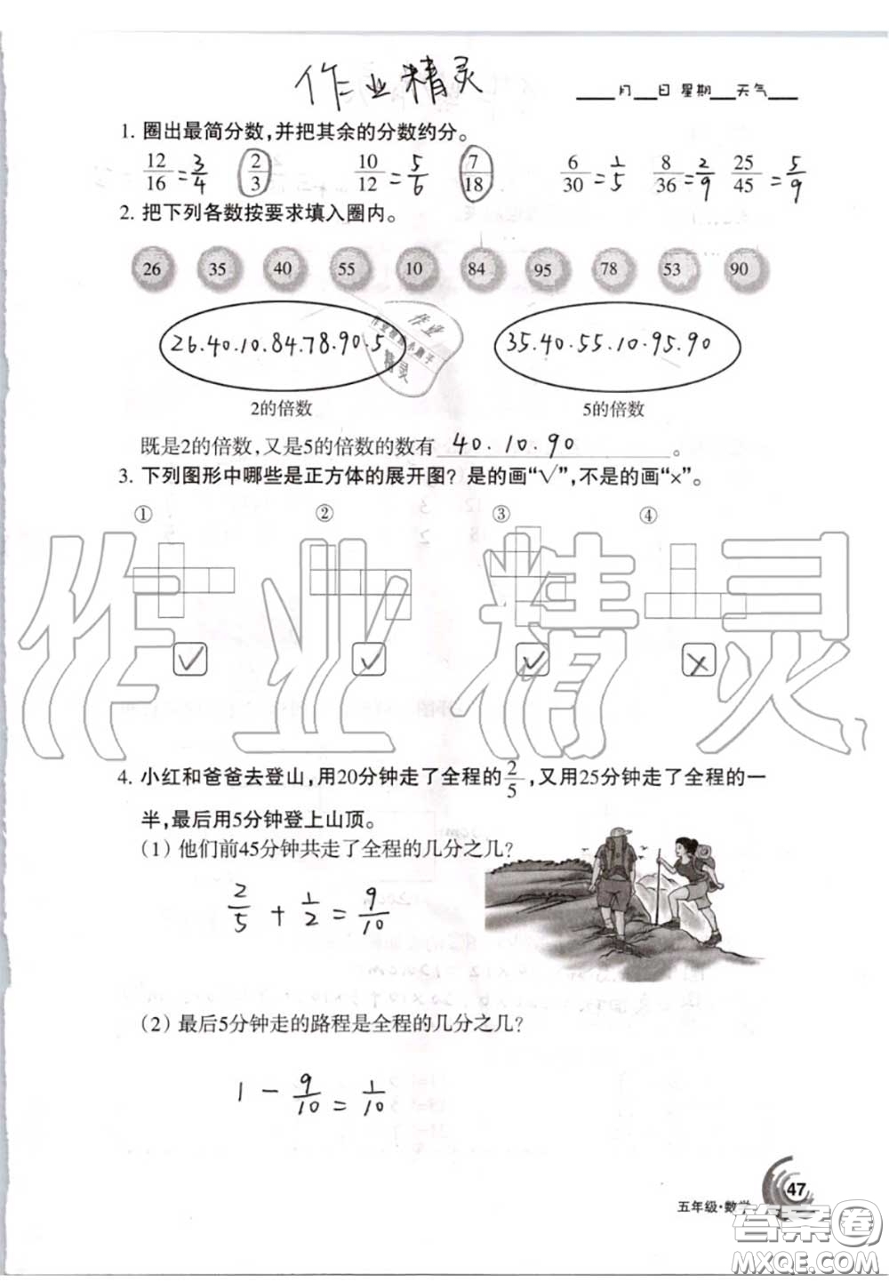 甘肅少年兒童出版社2020年快樂暑假五年級數(shù)學語文人教版答案