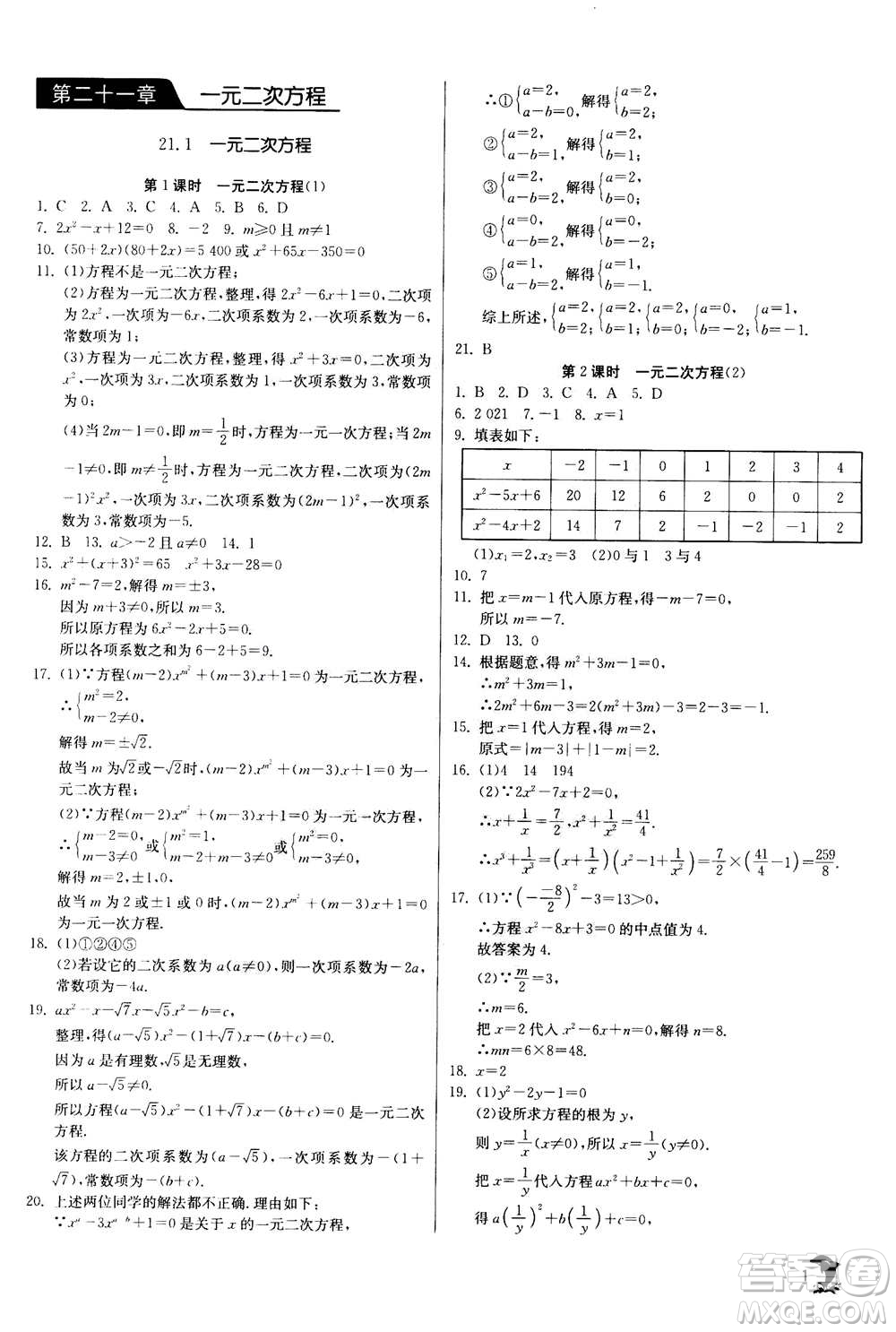 江蘇人民出版社2020年實(shí)驗(yàn)班提優(yōu)訓(xùn)練九年級(jí)上數(shù)學(xué)RMJY人教版答案