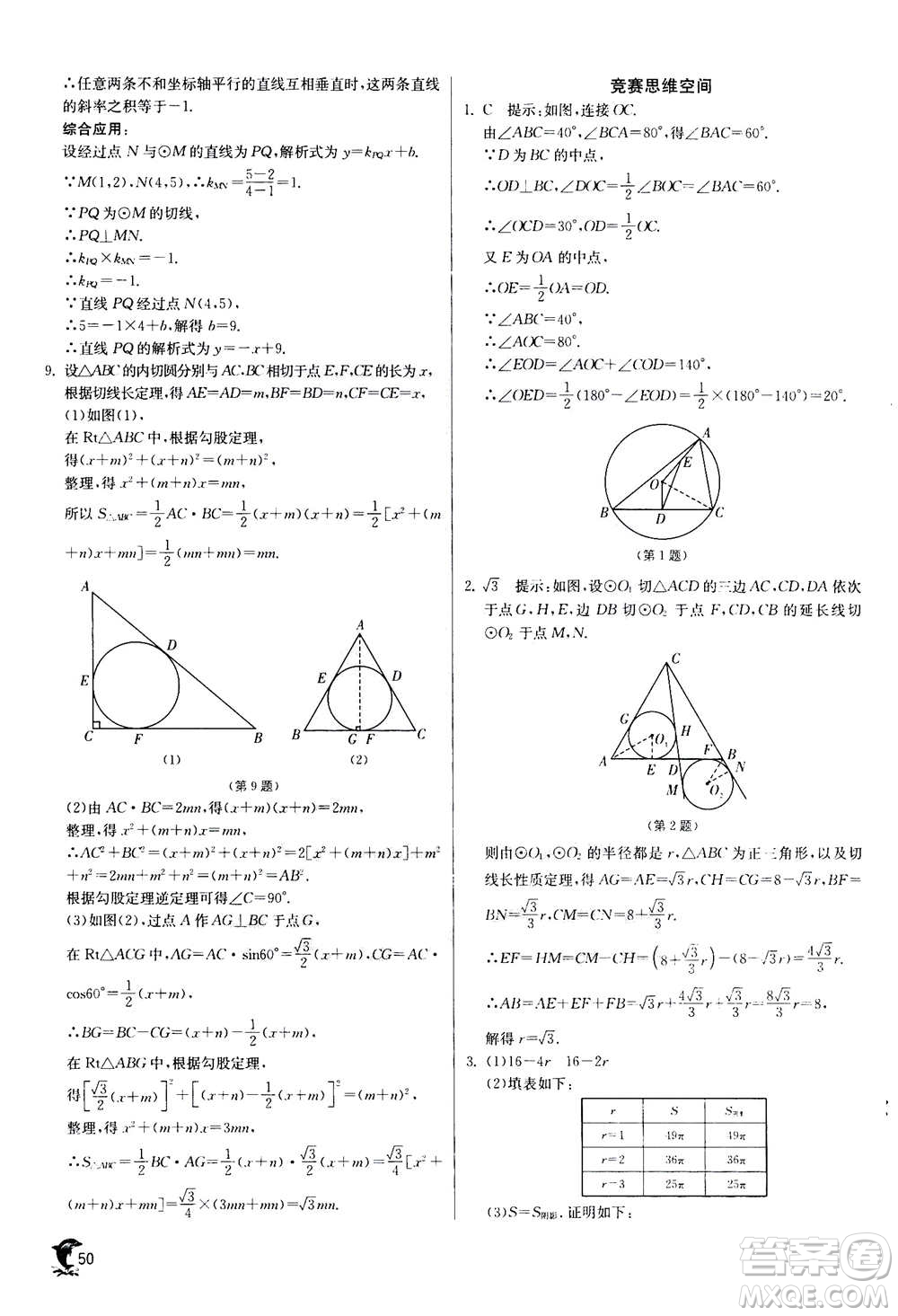 江蘇人民出版社2020年實(shí)驗(yàn)班提優(yōu)訓(xùn)練九年級(jí)上數(shù)學(xué)RMJY人教版答案