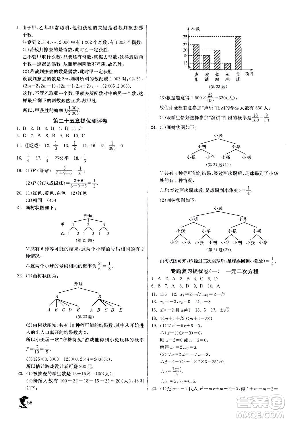 江蘇人民出版社2020年實(shí)驗(yàn)班提優(yōu)訓(xùn)練九年級(jí)上數(shù)學(xué)RMJY人教版答案