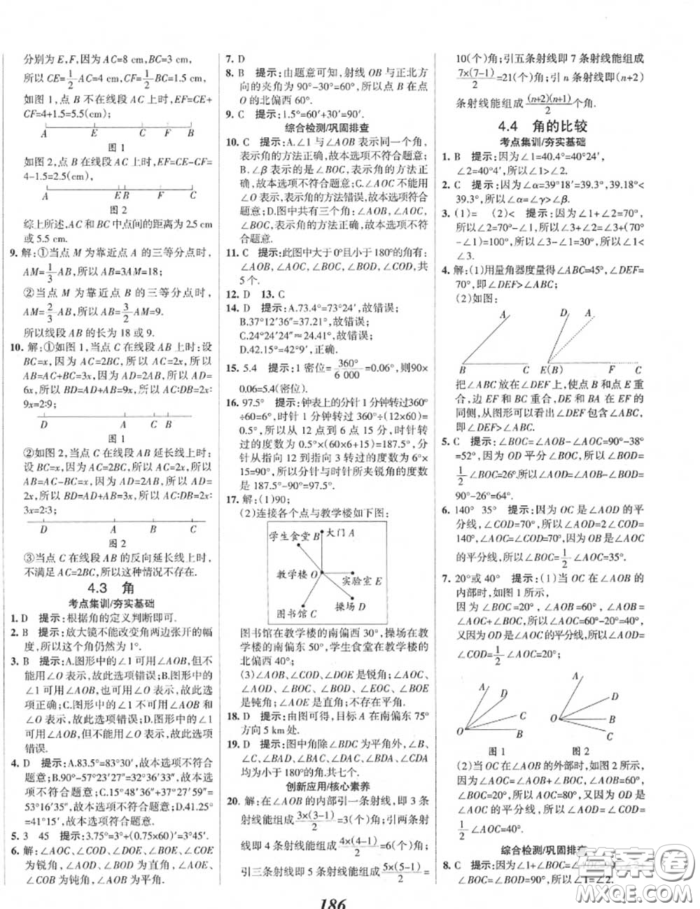 2020年秋全優(yōu)課堂考點(diǎn)集訓(xùn)與滿分備考七年級(jí)數(shù)學(xué)上冊(cè)北師版答案