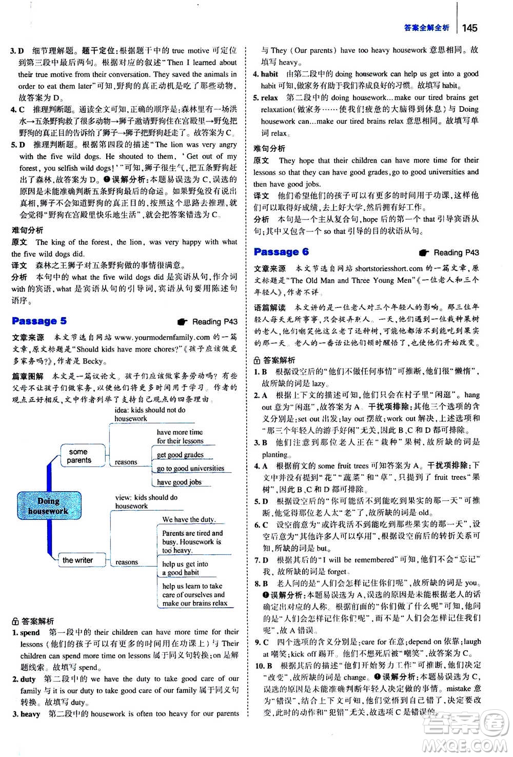 曲一線2020版53英語(yǔ)完形填空閱讀理解與語(yǔ)法填空八年級(jí)答案