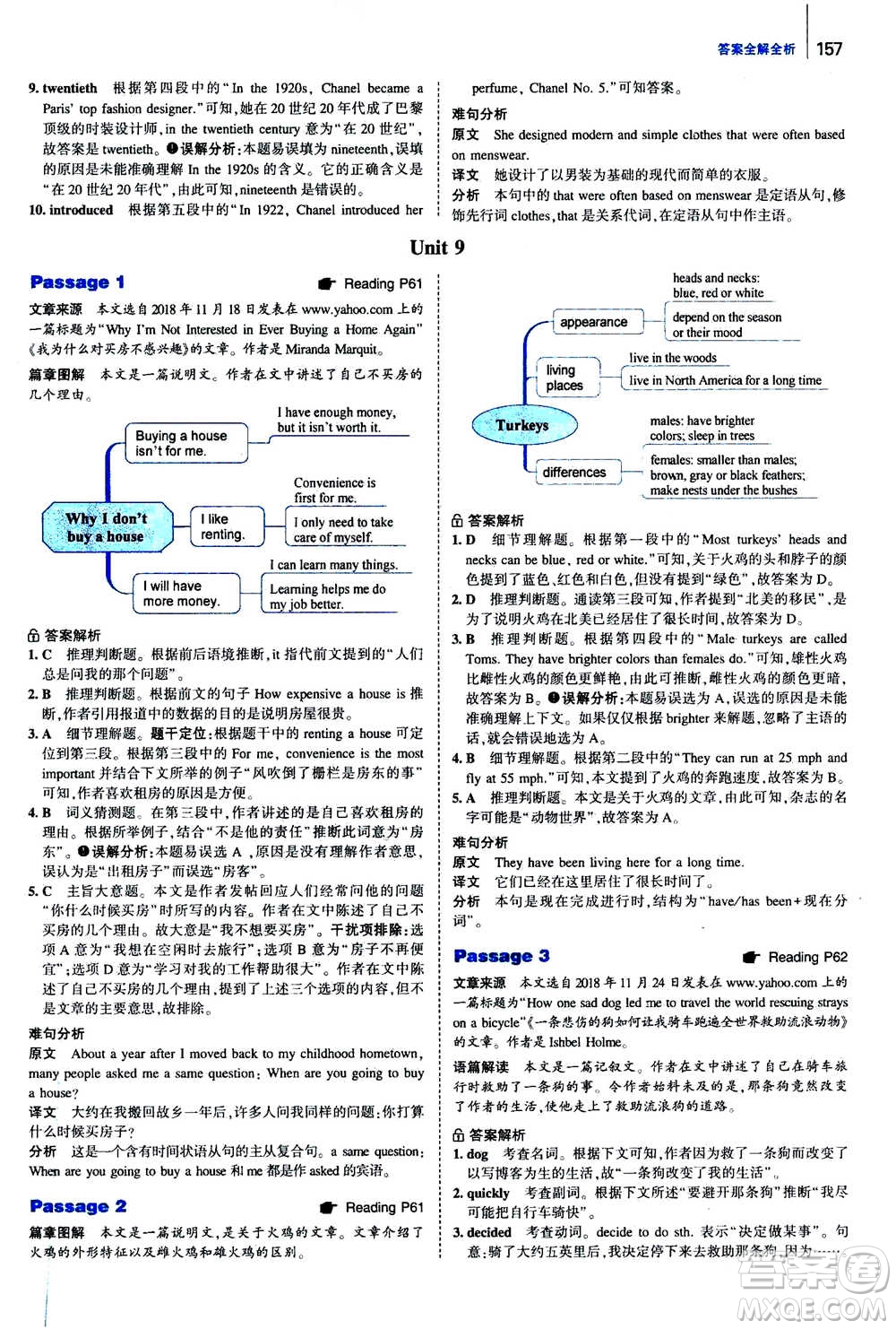 曲一線2020版53英語(yǔ)完形填空閱讀理解與語(yǔ)法填空八年級(jí)答案