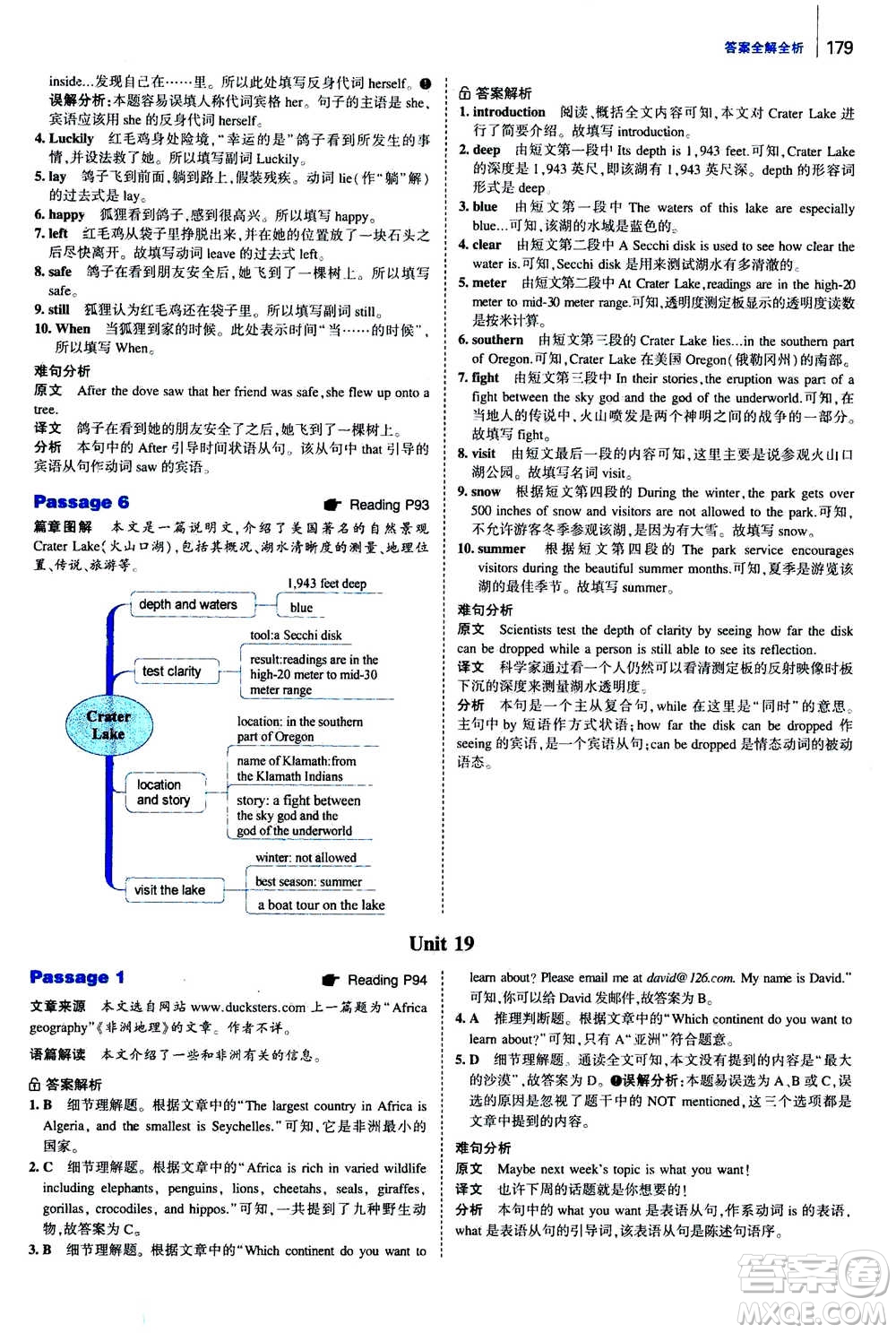 曲一線2020版53英語(yǔ)完形填空閱讀理解與語(yǔ)法填空八年級(jí)答案