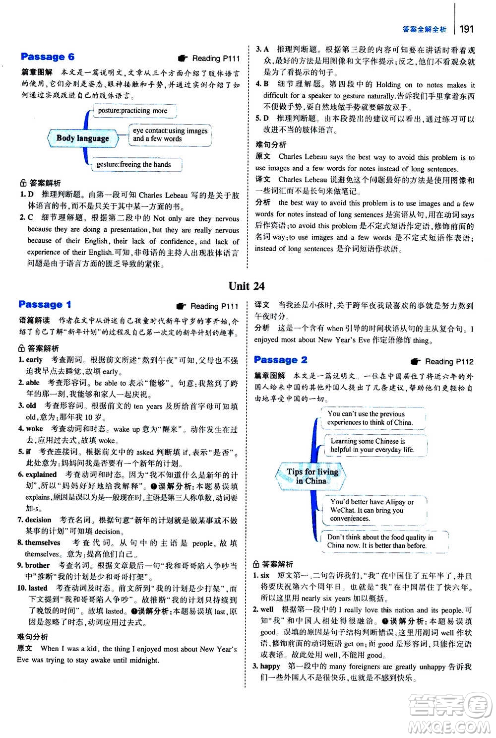 曲一線2020版53英語(yǔ)完形填空閱讀理解與語(yǔ)法填空八年級(jí)答案