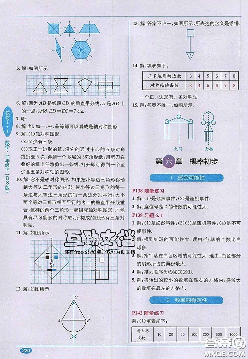 北京師范大學出版社2020年課本教材七年級數(shù)學下冊北師版答案