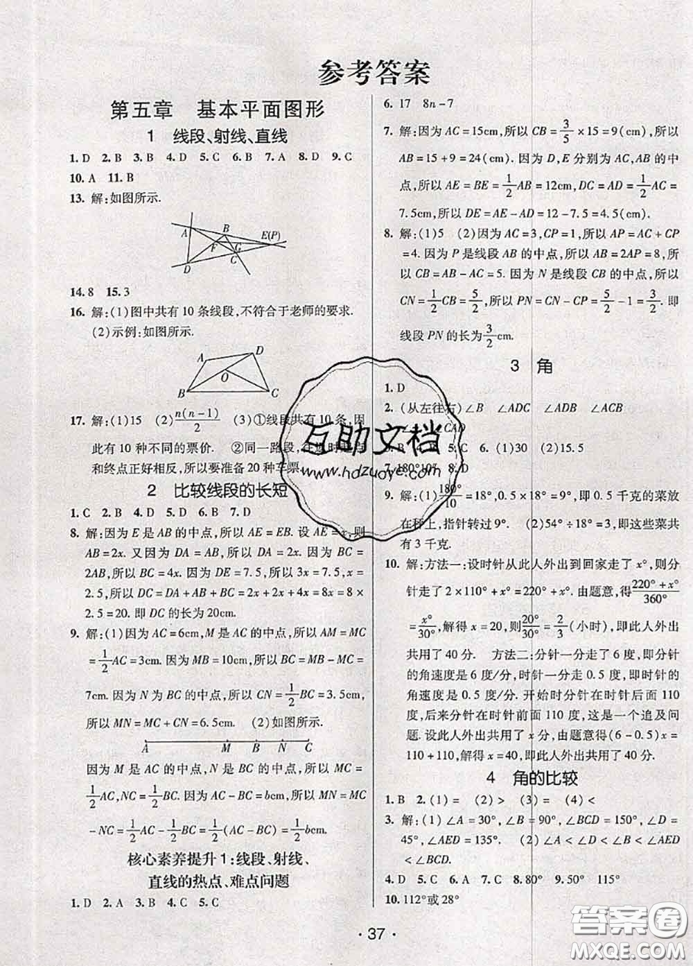 新疆青少年出版社2020同行學(xué)案學(xué)練測六年級(jí)數(shù)學(xué)下冊(cè)魯教版參考答案