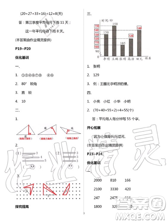 廣東科技出版社2020年暑假學(xué)習(xí)樂園四年級語數(shù)外合訂本答案