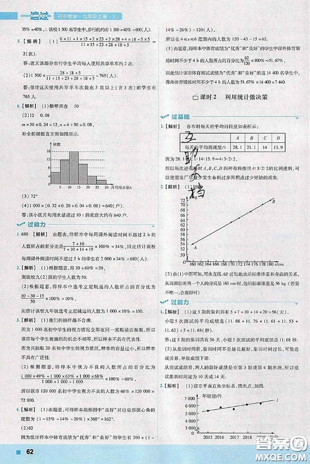 天星教育2020年秋一遍過初中數(shù)學(xué)九年級(jí)上冊湘教版參考答案