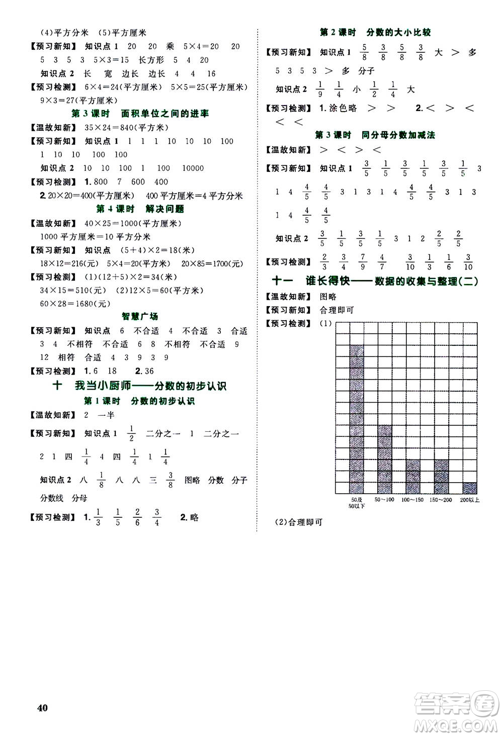 2020年陽(yáng)光同學(xué)課時(shí)優(yōu)化作業(yè)數(shù)學(xué)三年級(jí)上冊(cè)QD青島版五四制答案