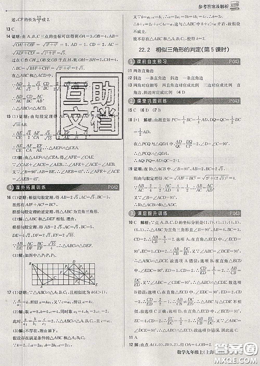 2020年秋1加1輕巧奪冠優(yōu)化訓練九年級數(shù)學上冊滬科版參考答案