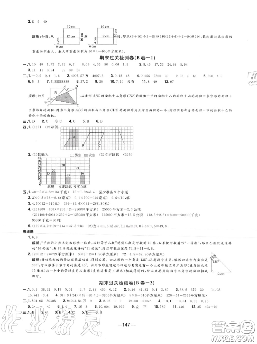 2020年秋陽(yáng)光同學(xué)一線名師全優(yōu)好卷五年級(jí)數(shù)學(xué)上冊(cè)蘇教版參考答案