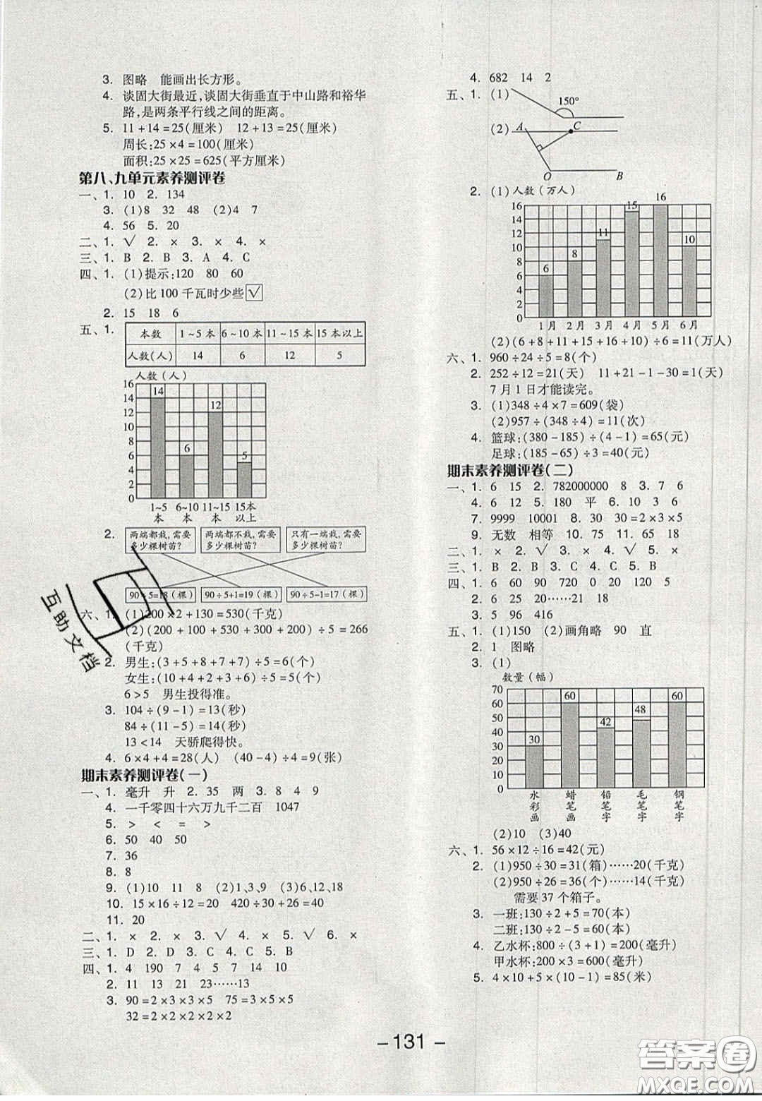 開明出版社2020全品學(xué)練考四年級(jí)數(shù)學(xué)上冊(cè)冀教版答案