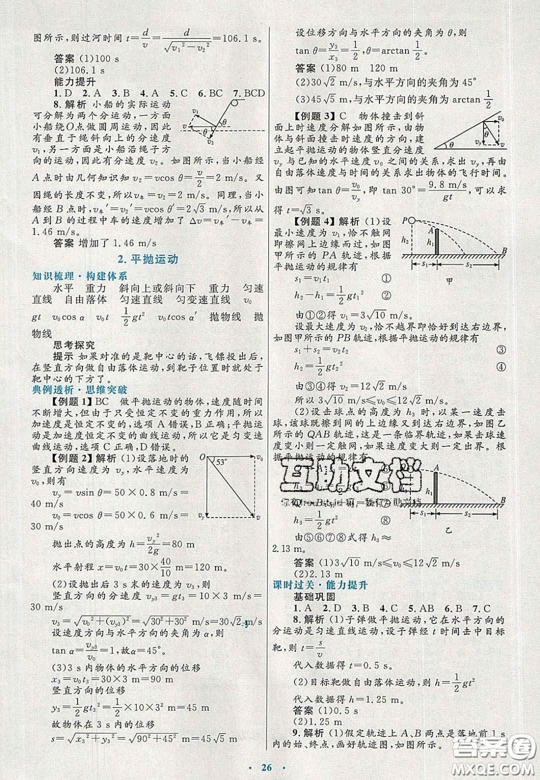 2020高中同步測(cè)控優(yōu)化設(shè)計(jì)物理必修2人教版答案