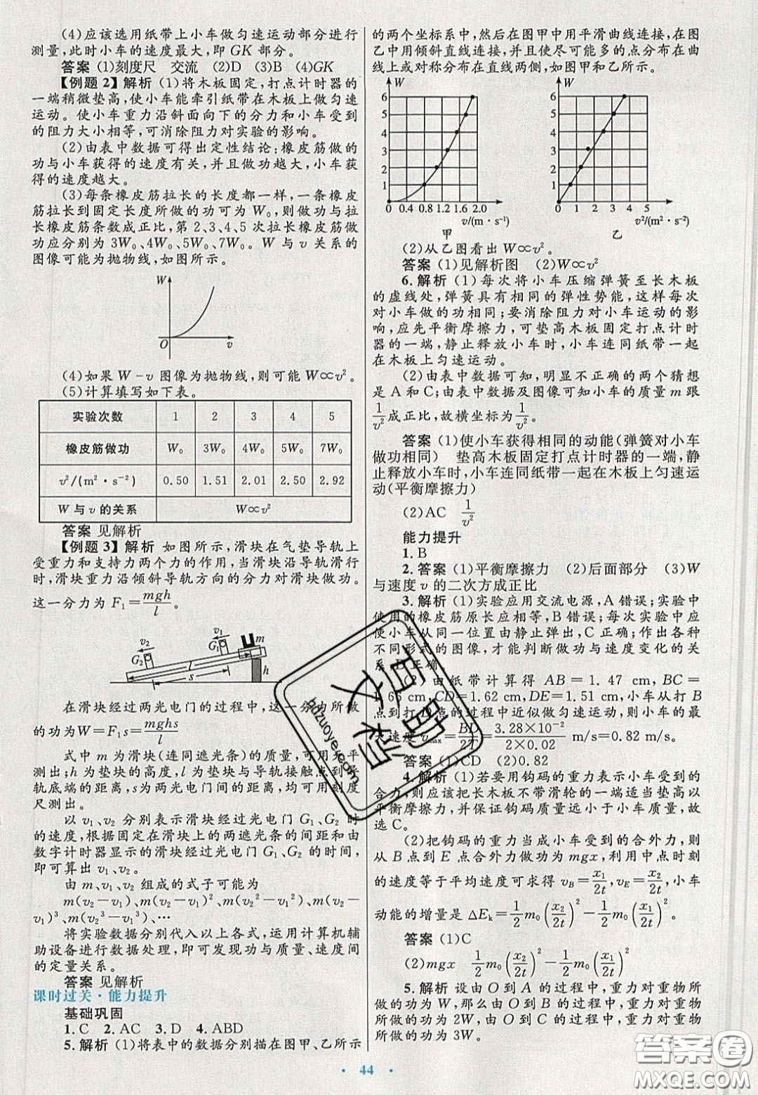 2020高中同步測(cè)控優(yōu)化設(shè)計(jì)物理必修2人教版答案