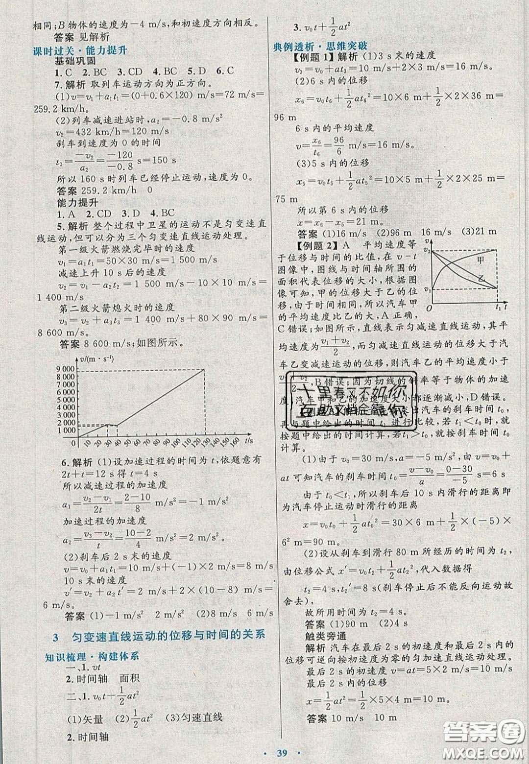 2020高中同步測控優(yōu)化設(shè)計物理必修1人教版陜西專版答案