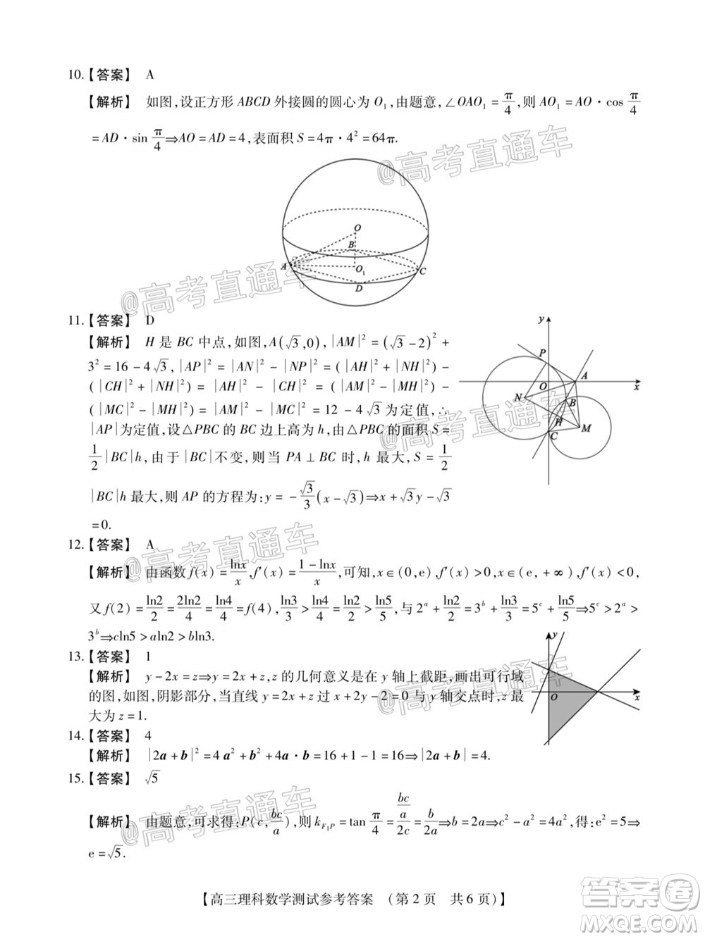 非凡吉?jiǎng)?chuàng)2020-2021學(xué)年高三年級(jí)模擬調(diào)研考試?yán)砜茢?shù)學(xué)答案