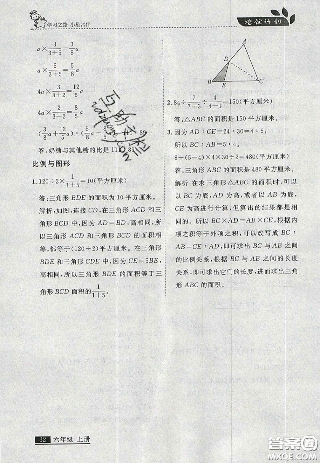2020年學(xué)習(xí)之星培優(yōu)計(jì)劃六年級(jí)數(shù)學(xué)上冊(cè)北師大版答案
